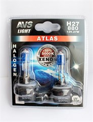 Лампа автомобильная галогенная AVS Atlas H27/1 12V 27W 2шт.