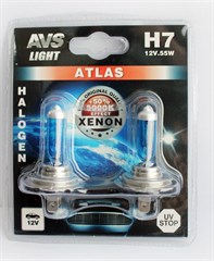 Лампа автомобильная галогенная AVS Atlas H7 12V 55W 2шт.