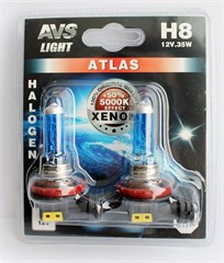 Лампа автомобильная галогенная AVS Atlas H8 12V 35W 2шт.