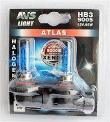 Лампа автомобильная галогенная AVS Atlas HB3 12V 60W 2шт.