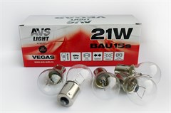 Автолампа габаритов и стоп сигналов AVS Vegas PY21W 12V 21W 10шт. A78338S