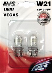 Автолампа габаритов и стоп сигналов AVS Vegas W21/5W 12V 5W 2шт.