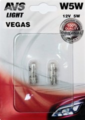 Автолампа габаритов и стоп сигналов AVS Vegas W5W 12V 5W 2шт. A78478S