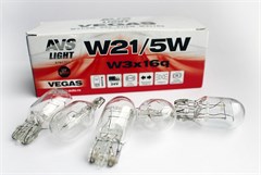 Автолампа габаритов и стоп сигналов AVS Vegas W21/5W 24V 5W 10шт.