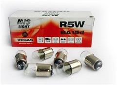 Автолампа габаритов и стоп сигналов AVS Vegas R5W (BA15D) 24V 5W 10шт.