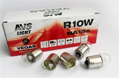 Автолампа габаритов и стоп сигналов AVS Vegas R10W (BA15S) 24V 10W 10шт.