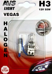 Автолампа галогенная AVS Vegas H3 12V 55W в блистере 1шт.